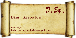 Dian Szabolcs névjegykártya