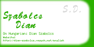 szabolcs dian business card